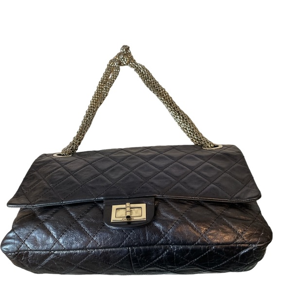 EUC Chanel 2.55 Handbag 334753 |Collector Square in a blue purple leather color - Picture 2 of 14